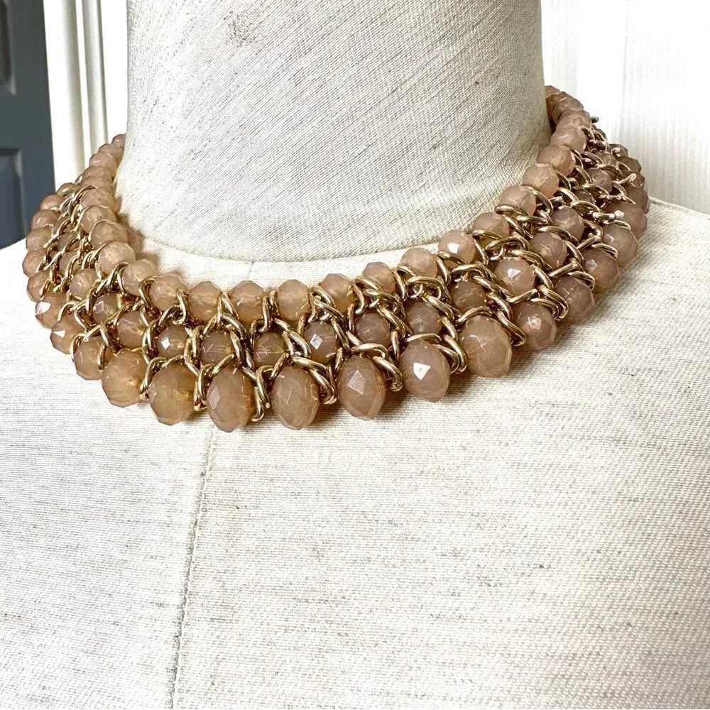 NY collection Peach gold tone choker necklace